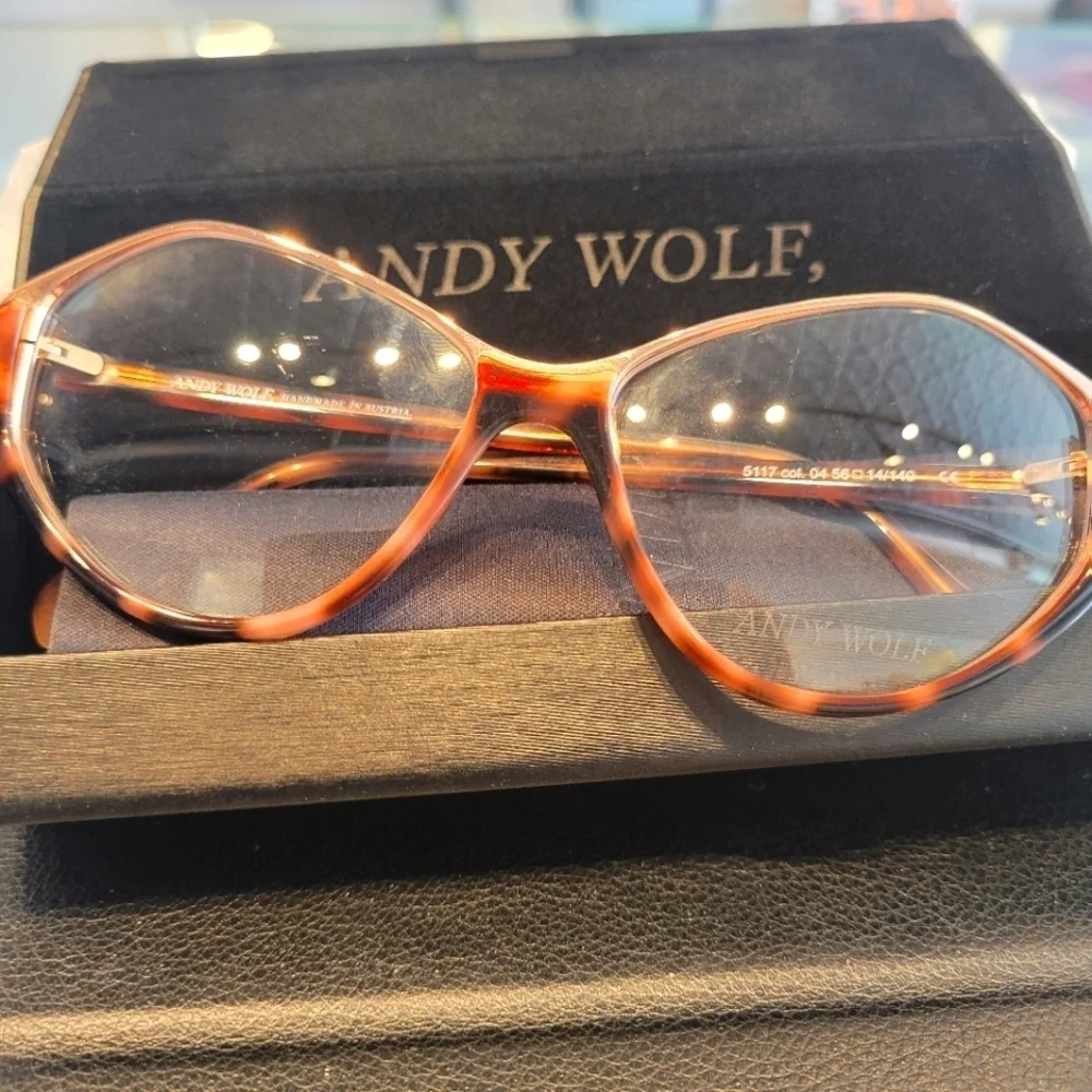 Andy Wolf Brown Tortoise & Rose Gold #5117 Eyeglass Frame New with case. - Picture 6 of 10